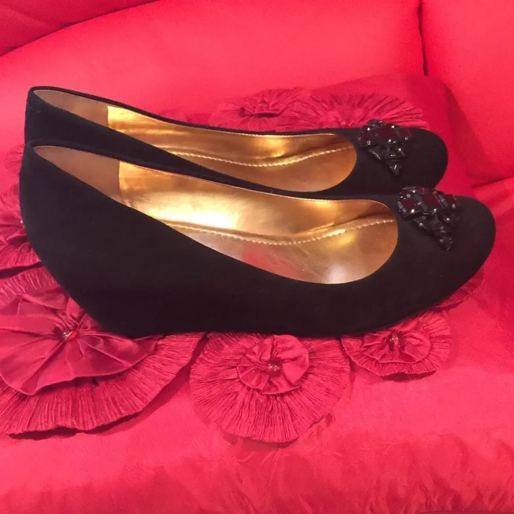 BCBGeneration suede platform shoes.